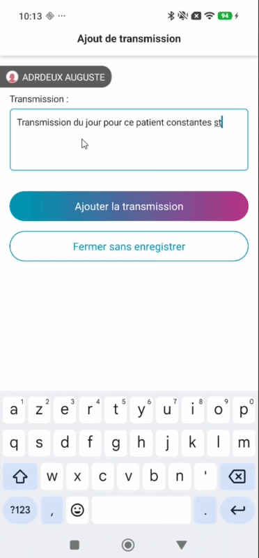 Saisie des constantes et transmissions